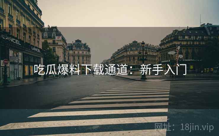 吃瓜爆料下载通道：新手入门