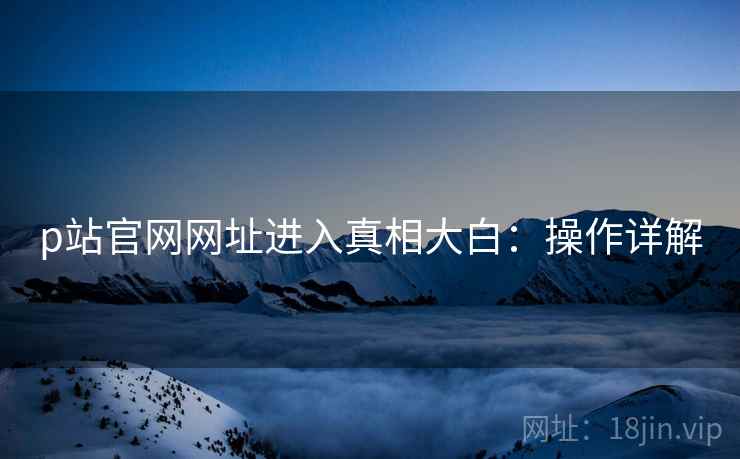 p站官网网址进入真相大白：操作详解